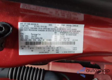 2018 Ford Focus Se from USA, damaged, VIN 1FADP3F23JL246263